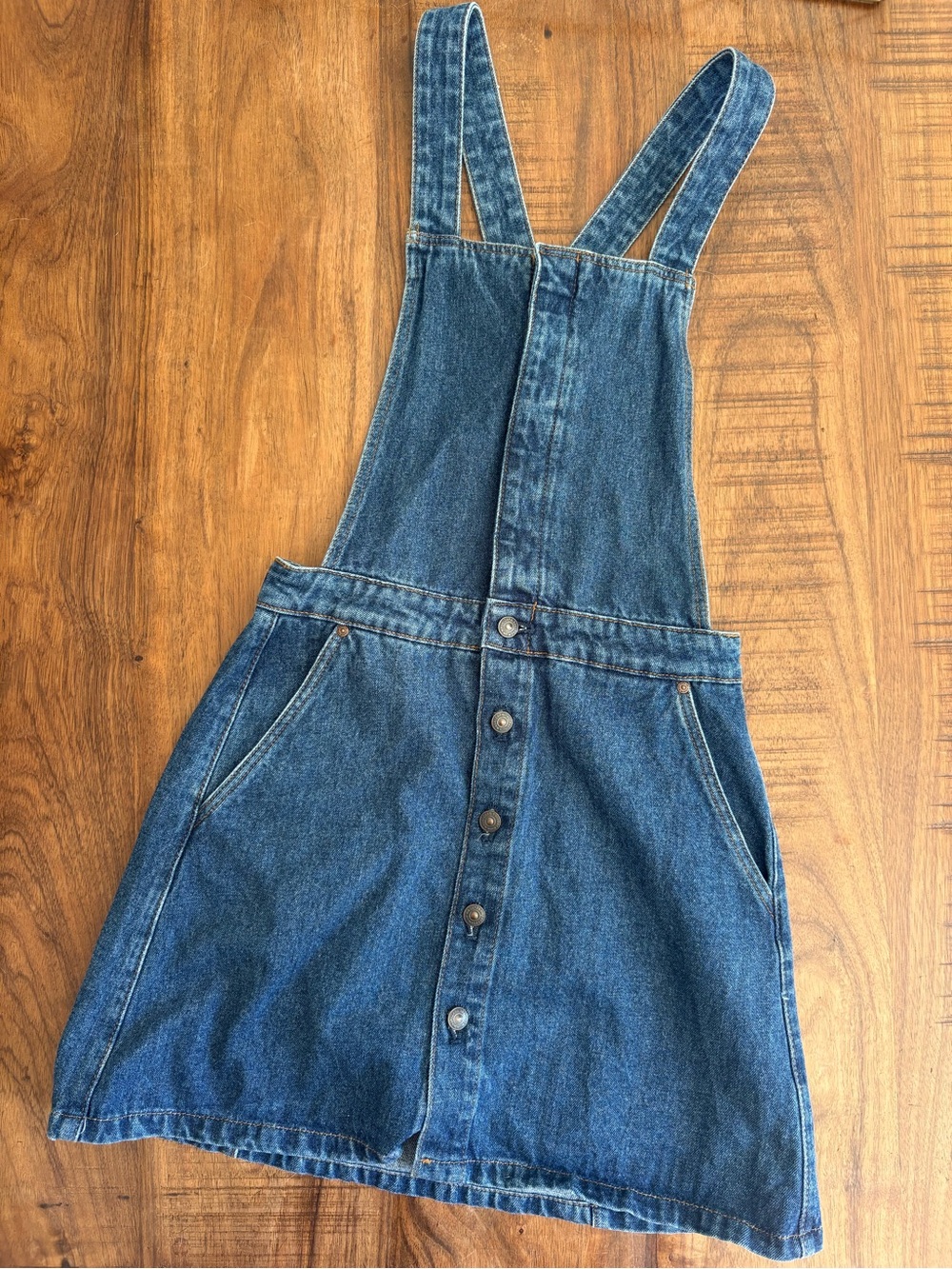 Zara Denim Pinafore Mini Dress in Blue